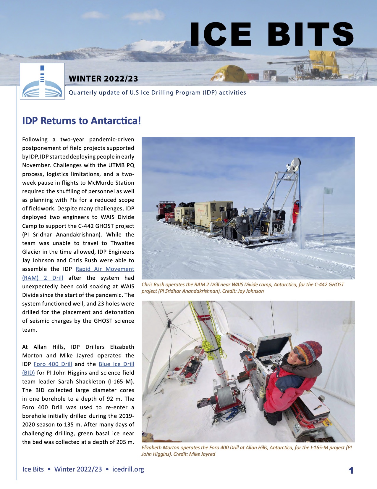 Cover of Ice Bits newsletter