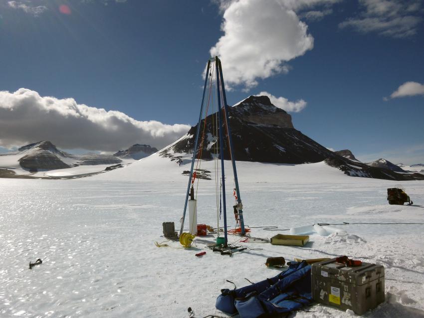 The Blue Ice Drill at Taylor Glacier, Antarctica, during the 2013/14 field season