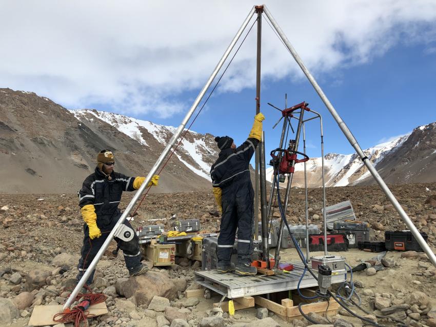 The Winkie Drill in Ong Valley, Antarctica, during the 2017-2018 Antarctic field season