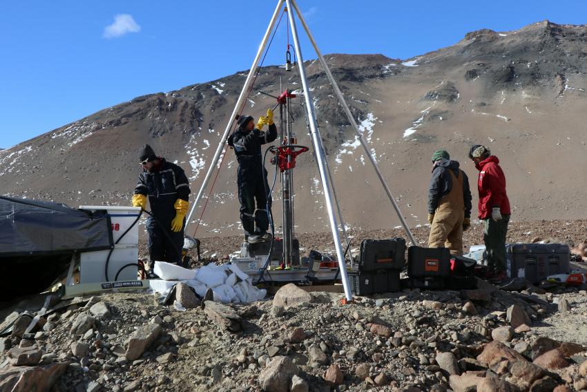 The Winkie Drill in Ong Valley, Antarctica, during the 2017-2018 Antarctic field season
