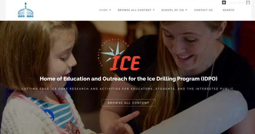 Screenshot of the new IDPO Education and Outreach website