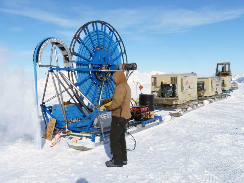 The original RAM Drill system in use during the 2010-2011 field season for the Askaryan Radio Array project at South Pole