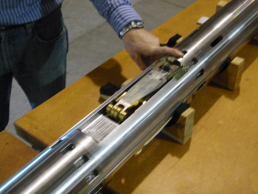 Close-up view of the Replicate Coring System actuator section