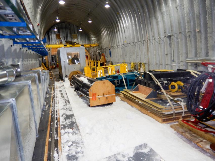 Cargo staged in the drill arch for over-winter storage