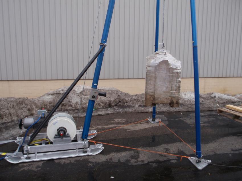 Blue Ice Drill - Deep winch and tripod assembly