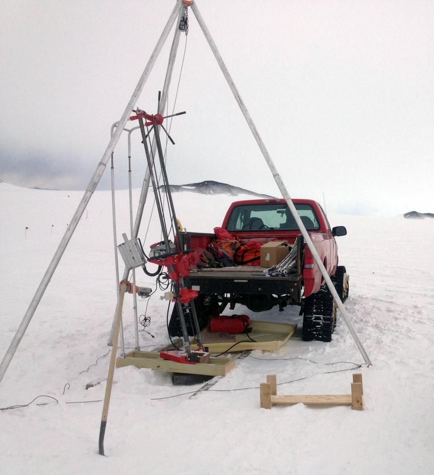 Winkie Drill testing near McMurdo Station, Antarctica, during February 2016
