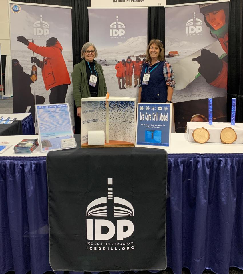 Mary Albert and Louise Huffman at the IDP AGU booth.