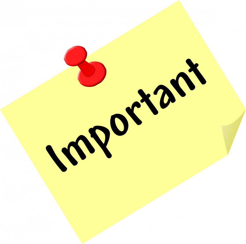 Graphic of pinned stickey note with the word Important written on it