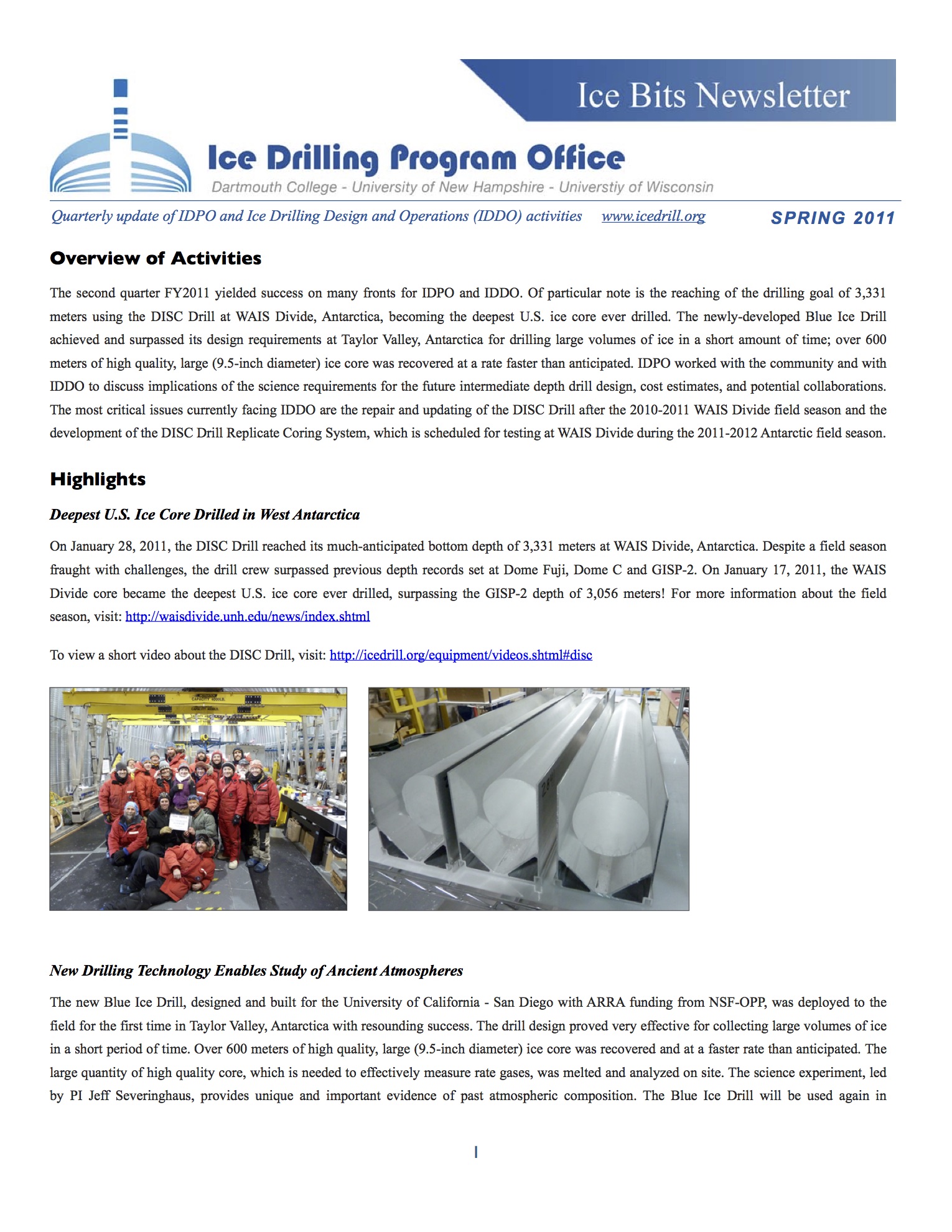 Cover of the Ice Bits newsletter