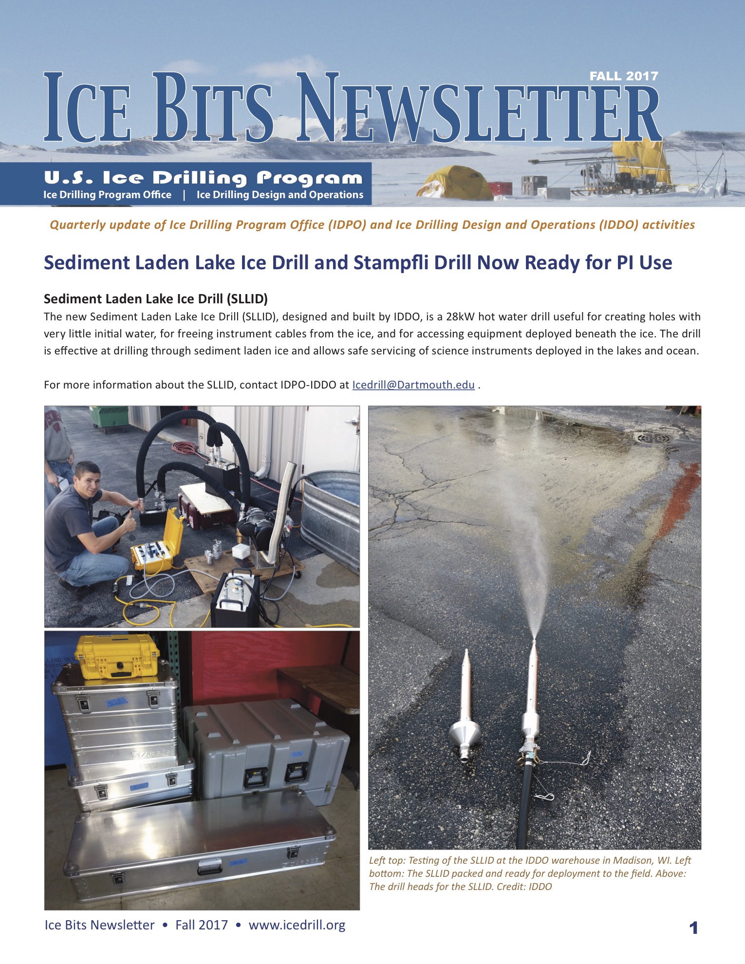Cover of the Ice Bits newsletter