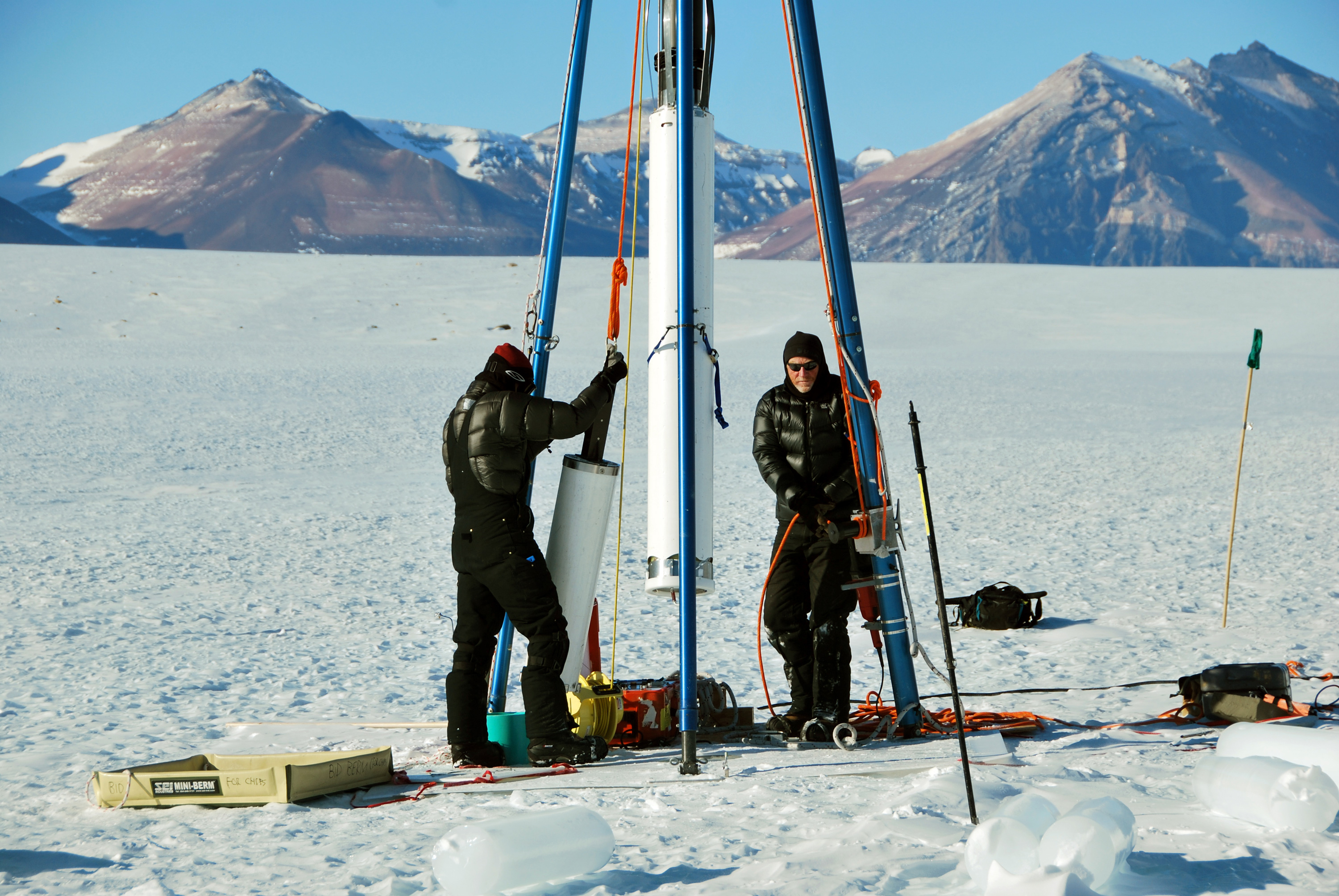 a research team is planning to use an ice drill