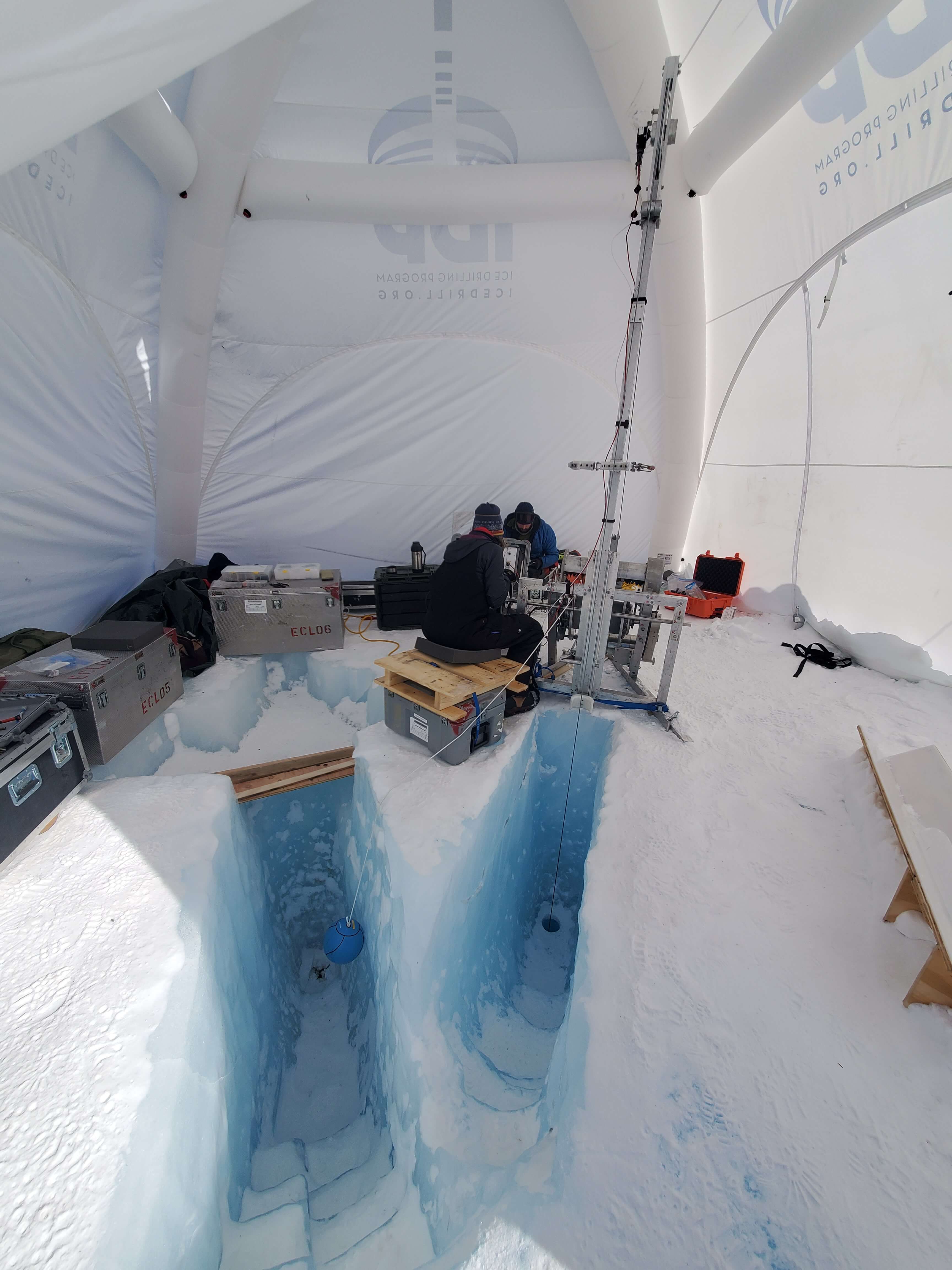 Drilling with the Eclipse Drill at Allan Hills, Antarctica. Credit: Andrew Haala.