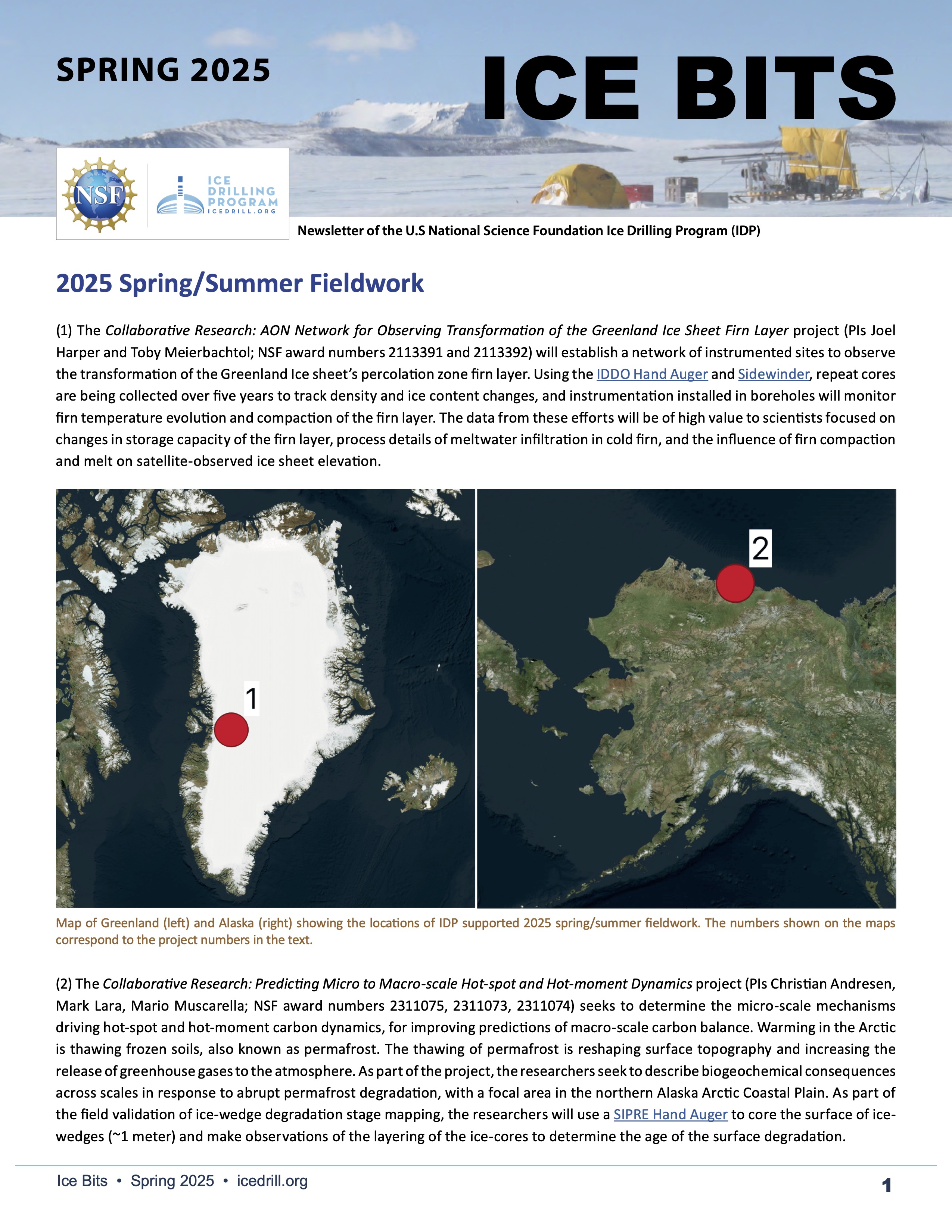 Cover of Spring 2025 Ice Bits newsletter