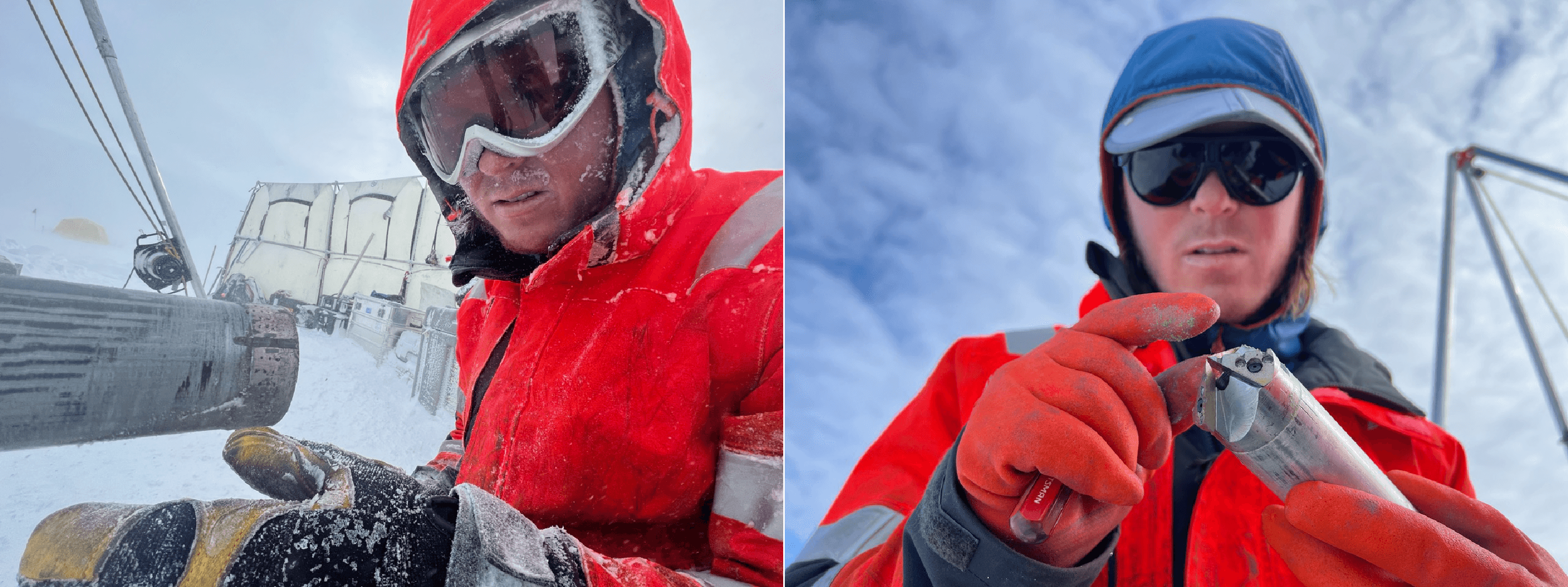 IDP engineer and driller, Elliot Moravec, working with various drill bits of the Winkie Drill during the 2023 GreenDrill field season. Credit: Jason Briner.