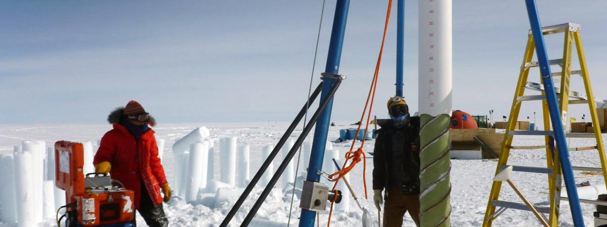 The Blue Ice Drill at Summit, Greenland, during the 2010 field season
