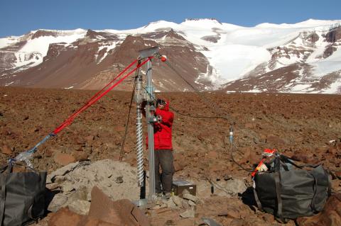 The Koci Drill at Beacon Valley, Antarctica, during the 2008-2009 field season.