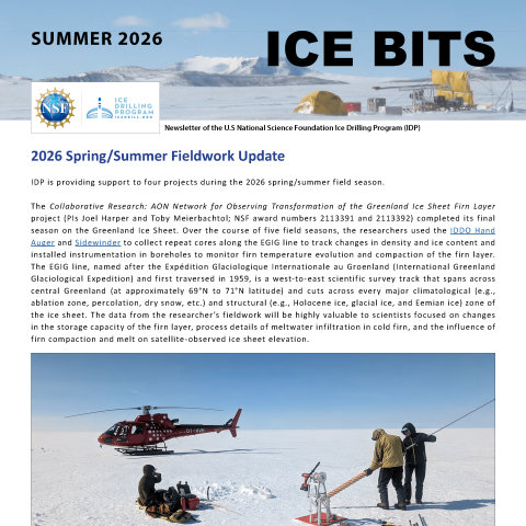 Image of the cover of the 2026 Summer edition of the Ice Bits newsletter
