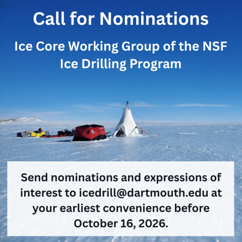 Call for nominations to the Ice Core Working Group | Photograph of a white drilling tent in Antarctica