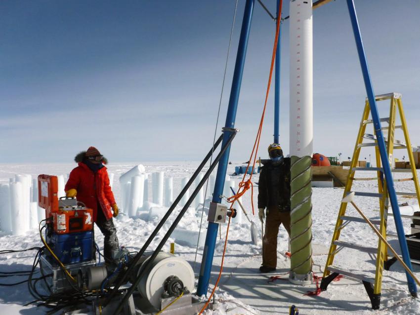 The Blue Ice Drill at Summit, Greenland, during the 2010 field season