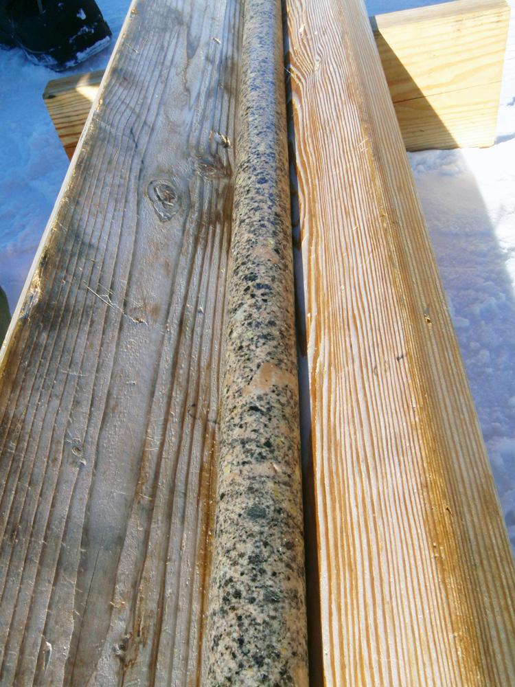 A section of the 8 meters of rock core collected with the ASIG Drill