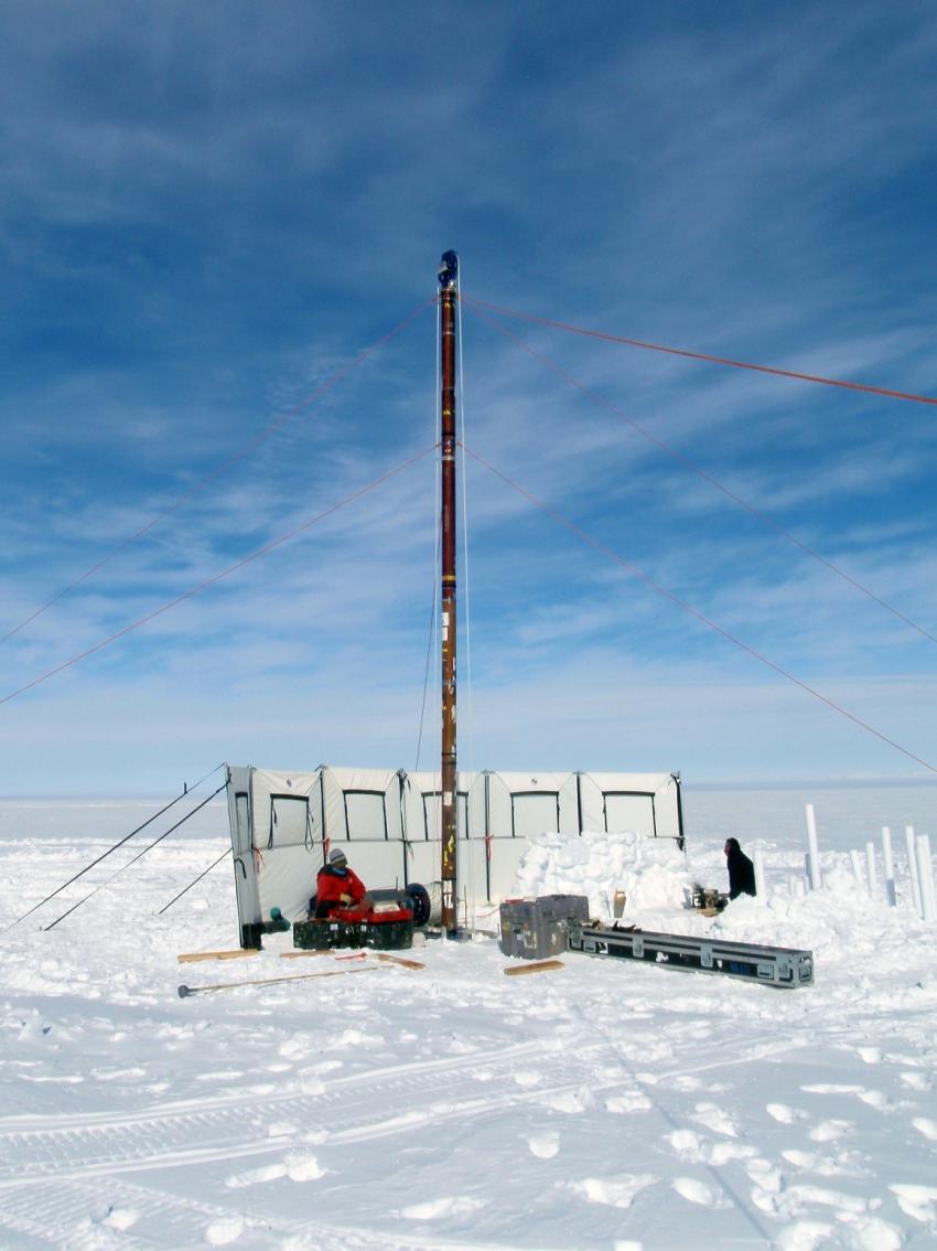 The 4-Inch Drill in use at Minna Bluff, Antarctica, during the 2017-2018 Antarctic field season