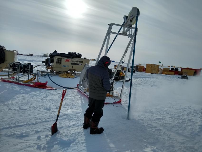 Testing of the RAM 2 Drill components at WAIS Divide, Antarctica, during the 2019/20 field season.