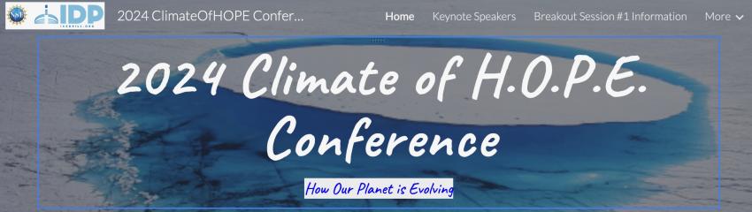 Climate of HOPE Conference banner