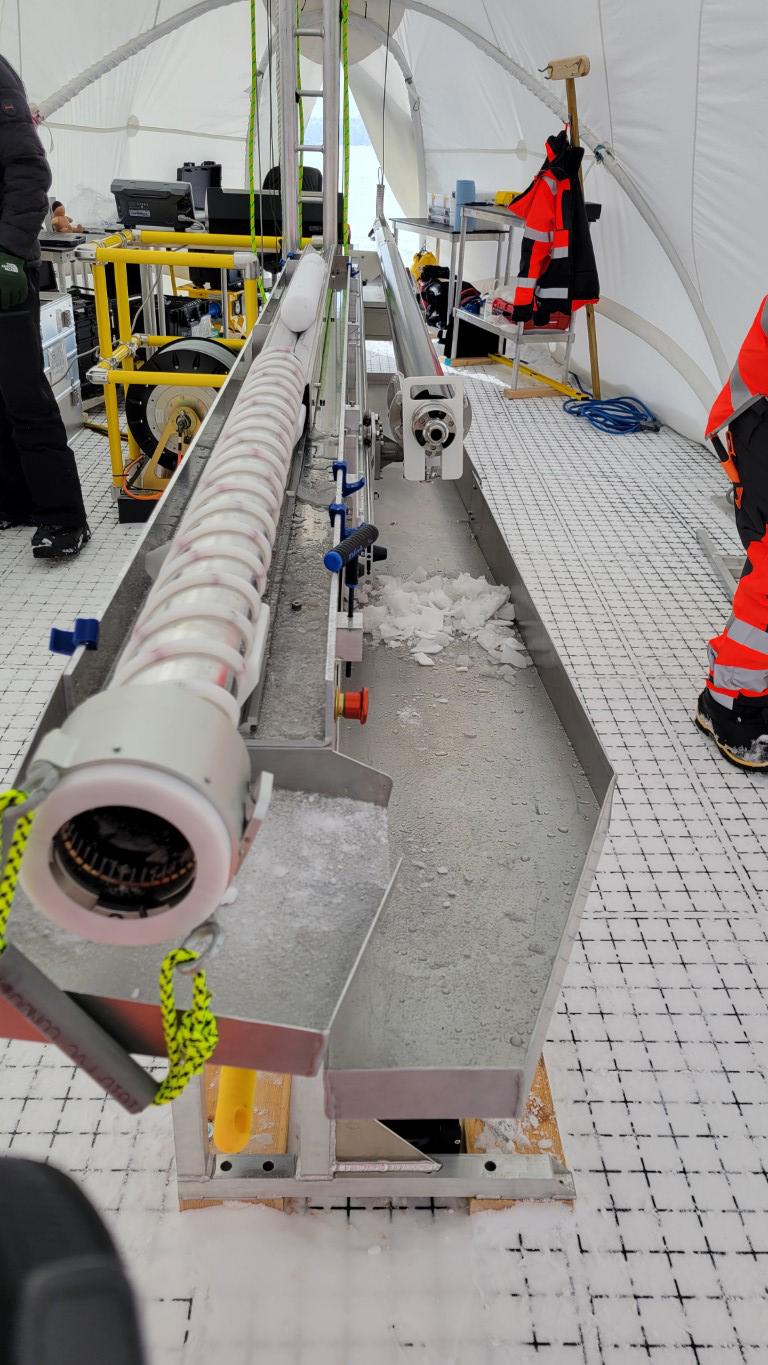 The 700 Drill at Summit, Greenland, being used for the PI Eric Saltzman project (NSF award number 2243540). Credit: Jay Johnson.