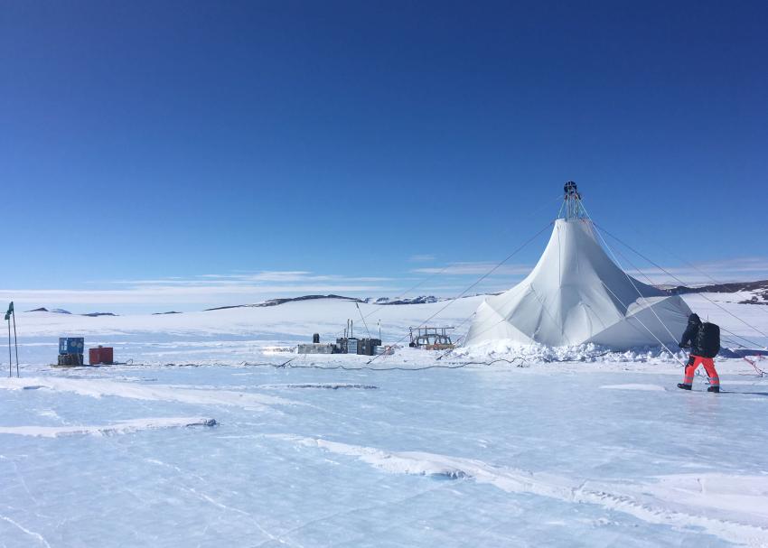 MAST tent at Allan Hills, Antarctica. Photo credit: IDP.